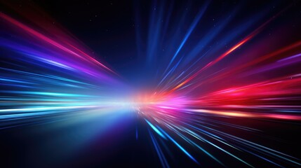 Fototapeta na wymiar hyper velocity light streaks - dynamic motion blur effect with bright neon glow for futuristic and high-speed concepts