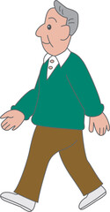 歩く高齢者の男性
