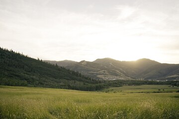 Fototapeta premium landscape with mountains and clouds