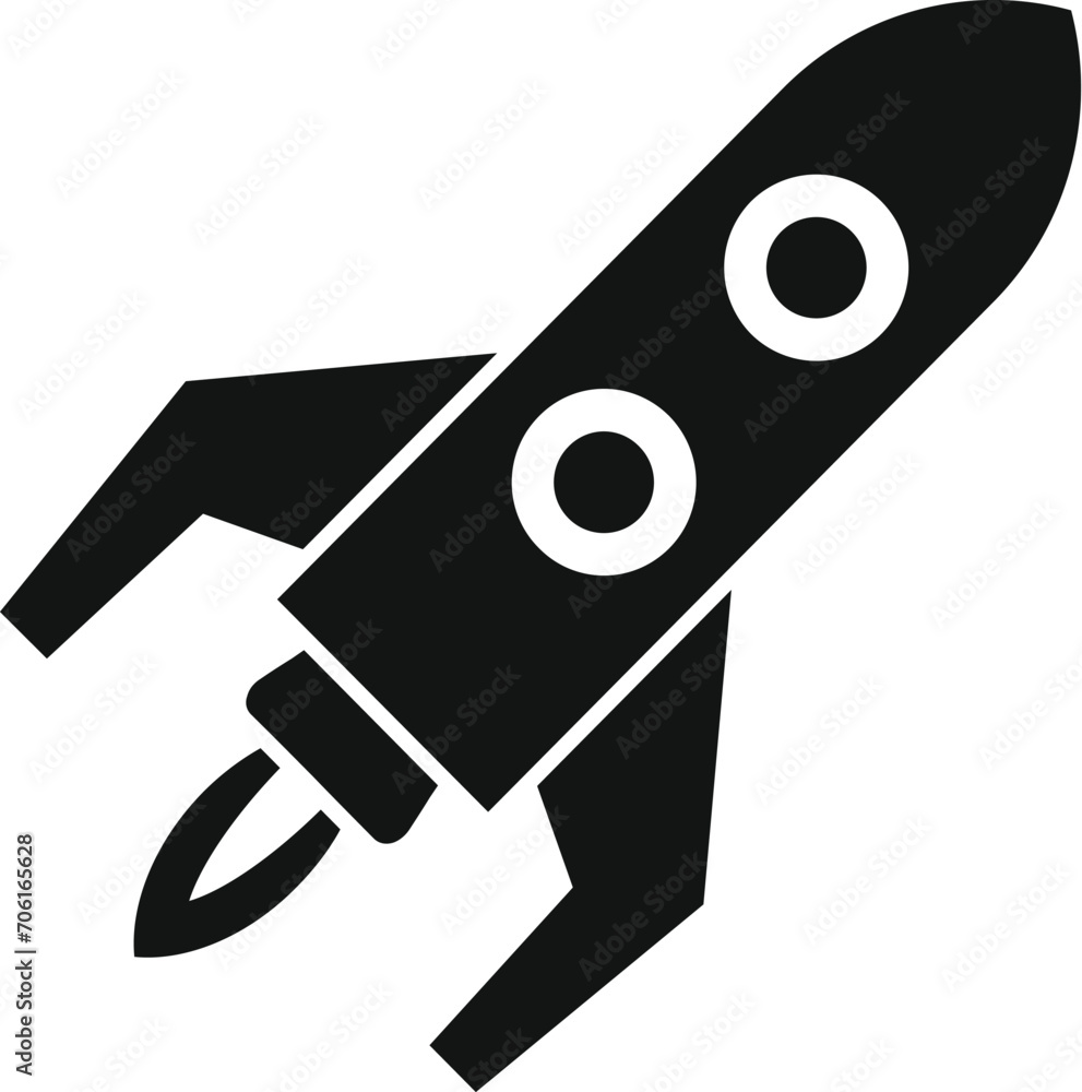 Poster fast rocket startup icon simple vector. velocity work. delivery race