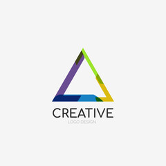 Triangle abstract logo, business emblem icon