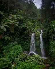 two twin waterfalls with beauty