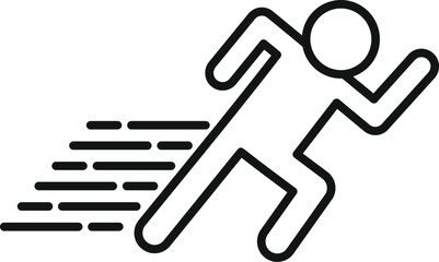 Fast man run icon outline vector. Velocity character. Race high strategy