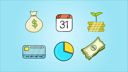 Set of Finance and Business icon, Scalable Vector Illustration