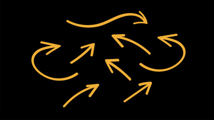 The Collection of Arrows in The Black Background.