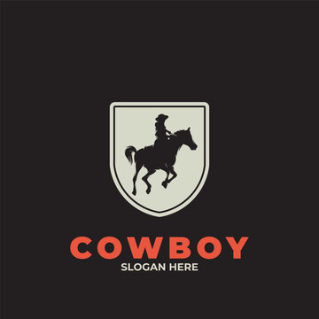 Logo of a cowboy riding a horse