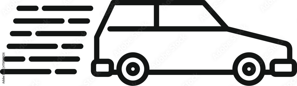 Poster fast car speed icon outline vector. panel meter device. scale run