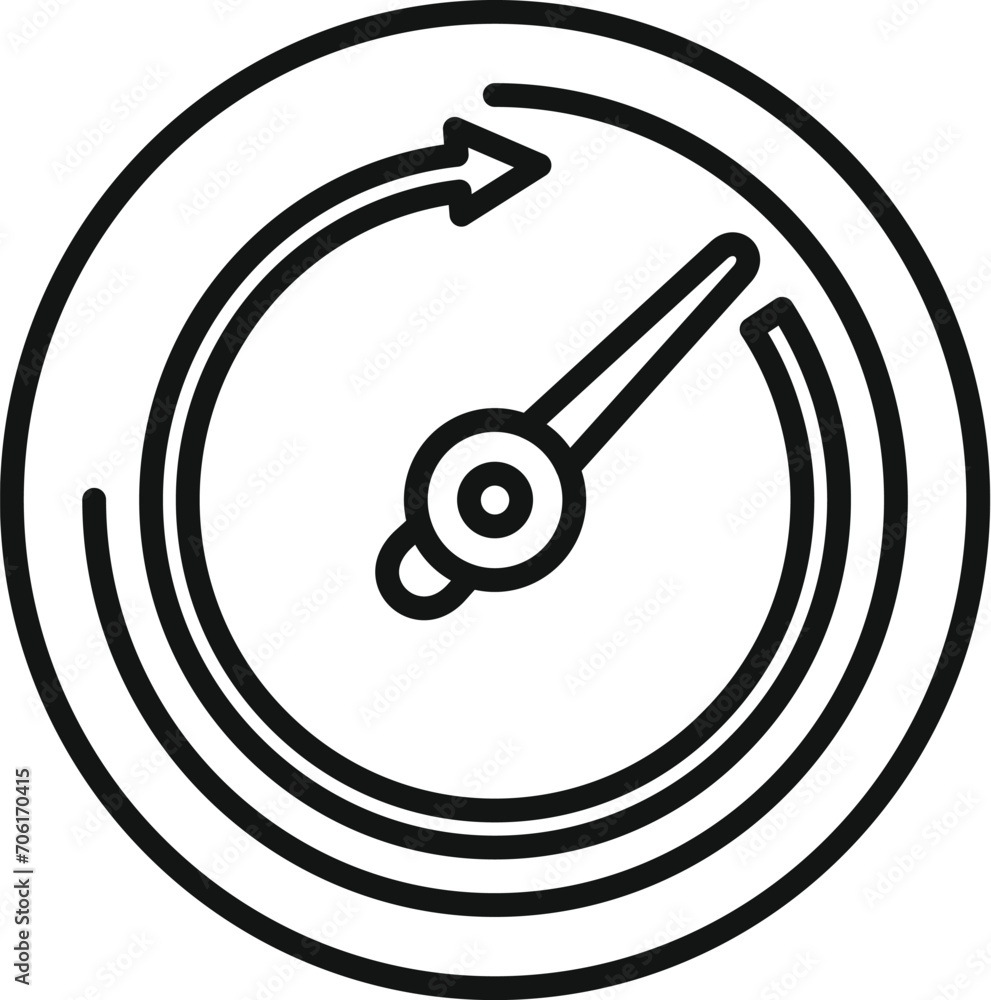 Poster velocity gauge icon outline vector. speed fast meter. pace panel