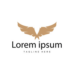 Wing logo black silhouette design simple minimalist bird wings vector illustration template