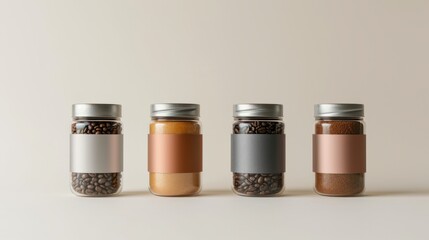 Assorted Spices in Transparent Jars