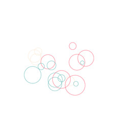 An abstract transparent bubble shape neon circles pattern design element.