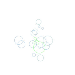 An abstract transparent bubble shape neon circles pattern design element.
