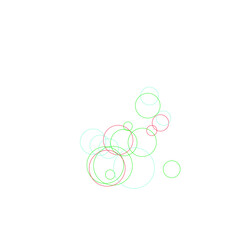 An abstract transparent bubble shape neon circles pattern design element.