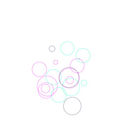 An abstract transparent bubble shape neon circles pattern design element.