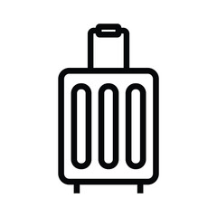 Suitcase outline icons, minimalist vector illustration and transparent graphic element. Isolated on white background