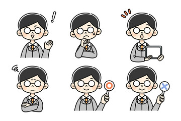 スーツのメガネ男性セット