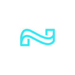 N letter initial logo design vector