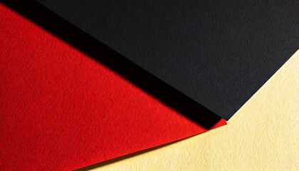 A vibrant composition of black, red, and yellow paper textures. Ideal for elegant stationary and premium mockup designs