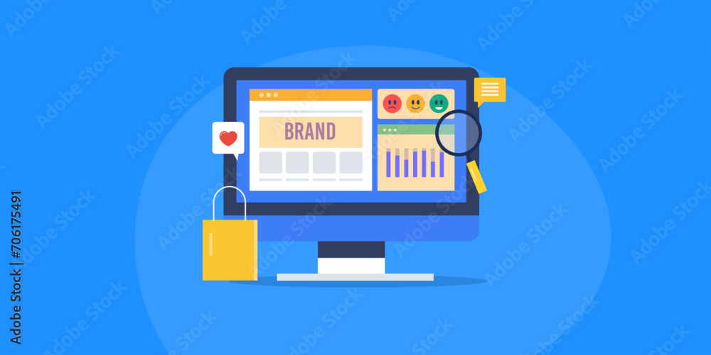 Poster brand monitoring software and performance analytics data, customer feedback, measure audience engage