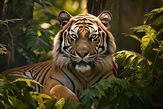 wildlife portrdigitalt of a majestic tiger cat animal