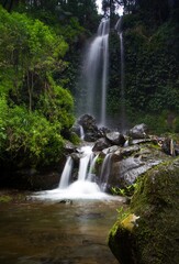 Fototapeta na wymiar beautiful short waterfalls and tall waterfalls