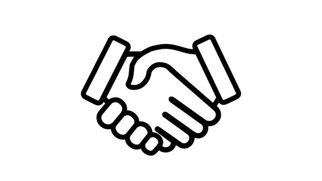 Contract approval and shaking hands animation 