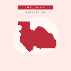 Vector illustration vector of Plumas map California