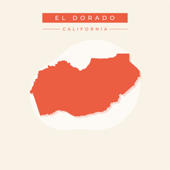 Vector illustration vector of El Dorado map California