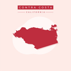 Vector illustration vector of Contra Costa map California
