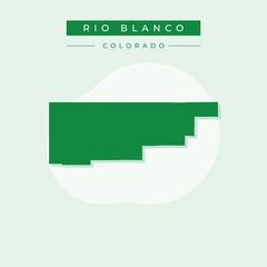 Vector illustration vector of Rio Blanco map Colorado