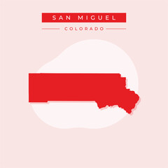 Naklejka premium Vector illustration vector of San Miguel map Colorado