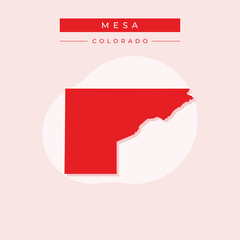 Vector illustration vector of Mesa map Colorado