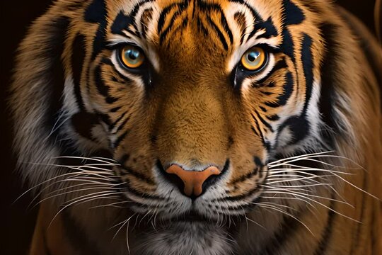 wildlife portrdigitalt of a majestic bengal tiger cat animal