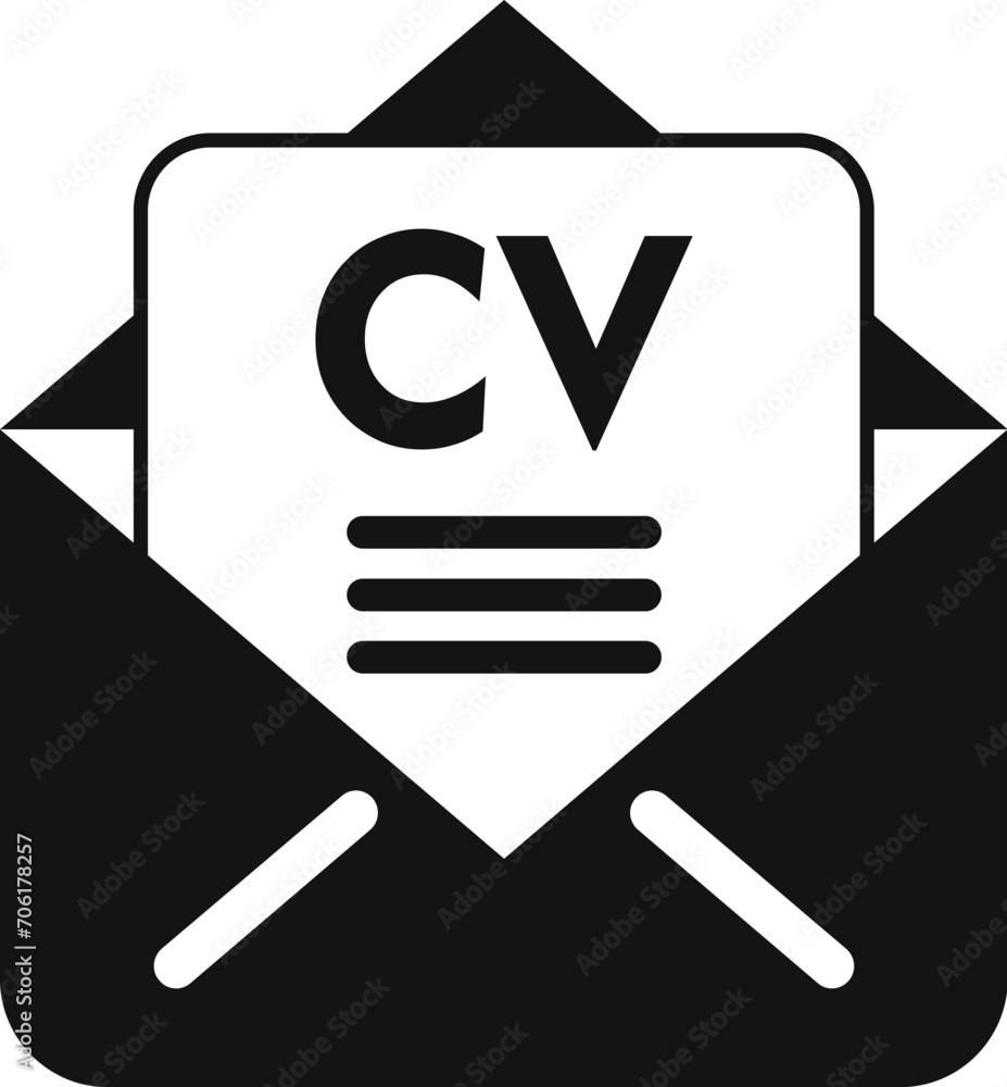 Poster cv mail receive icon simple vector. career candidate. experience work
