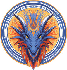 Mystical Dragon Head Esports Logo Mascot Vector Illustration Powerful and Intricate Fantasy Art