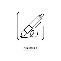 signature concept line icon. Simple element illustration. signature concept outline symbol design.