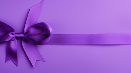 A purple ribbon. Symbol of the fight against cancer.