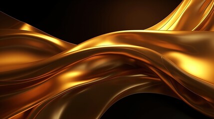 Abstract golden metallic wave band on isolated background