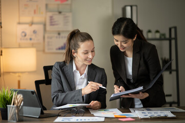 Asia business woman meeting   consultations of business people in the company's meeting room. 