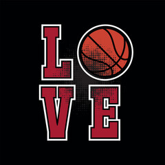 Vector illustration letter of a love basketball. © hendrik