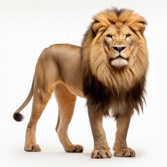Obraz premium Lion full body on a white background