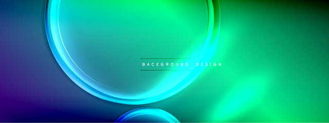 Vector abstract background - liquid transparent bubble shapes on fluid gradient with shadows and light effects