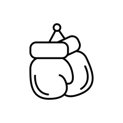 Boxing gloves outline icons, minimalist vector illustration ,simple transparent graphic element .Isolated on white background