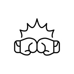 Boxing fight outline icons, minimalist vector illustration ,simple transparent graphic element .Isolated on white background