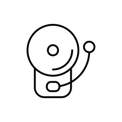 Alarm bell outline icons, minimalist vector illustration ,simple transparent graphic element .Isolated on white background