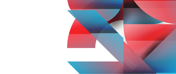 Geometric fusion - abstract harmony of triangles and circles in minimalist background design. Shapes and lines design for wallpaper, banner, background, landing page, wall art, invitation, prints