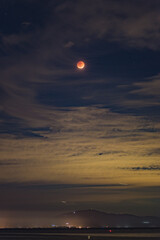 Blood moon, Eclipse, Santa Barbara Harbor