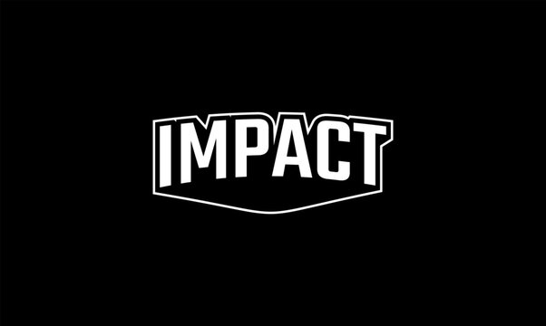 Illustration vector graphic typography of impact on black background. Team text vintage. Good for template background, t-shirt, banner, poster, etc. 
