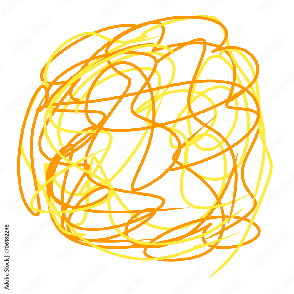 Poster abstract yellow orange scratches element, scribbles element yellow orange colour transparent design 