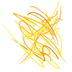 abstract yellow orange scratches element, scribbles element yellow orange colour transparent design file format png